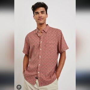 Rails Men's Dusty Pink Patterned Short Sleeve Shirt